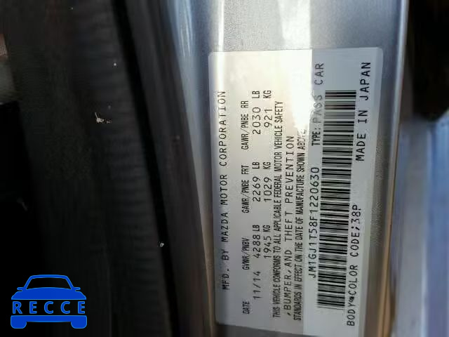 2015 MAZDA 6 TOURING JM1GJ1T58F1220630 image 8