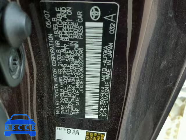 2008 TOYOTA SCION TC JTKDE167280225098 image 8