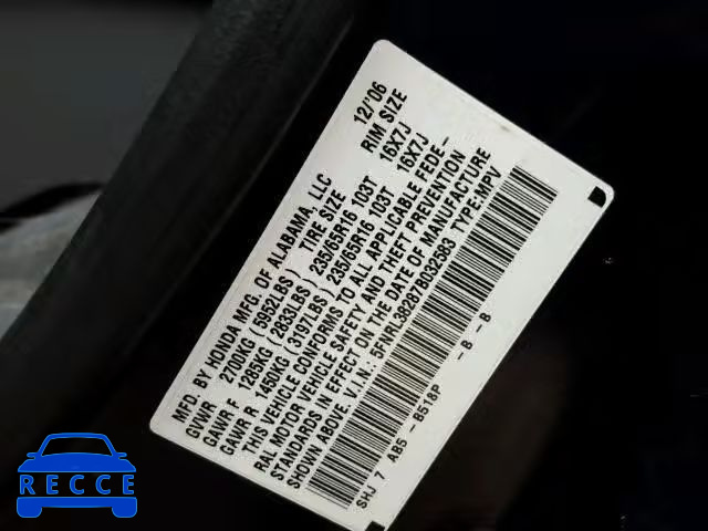 2007 HONDA ODYSSEY LX 5FNRL38287B032583 image 9