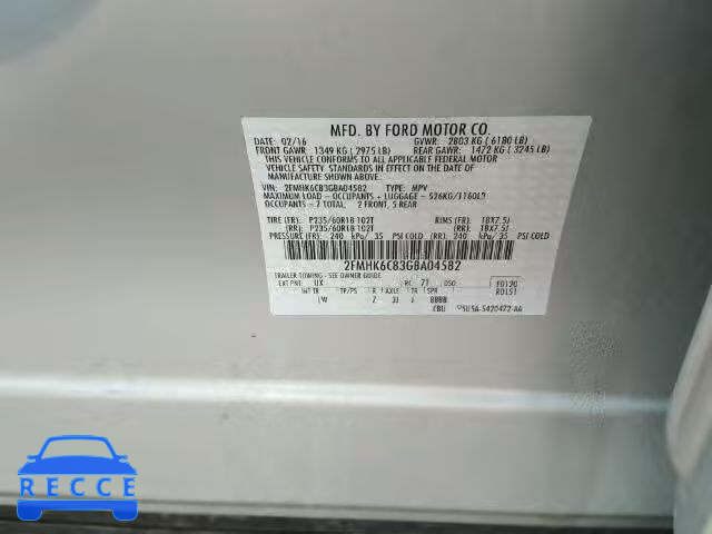 2016 FORD FLEX SEL 2FMHK6C83GBA04582 image 8