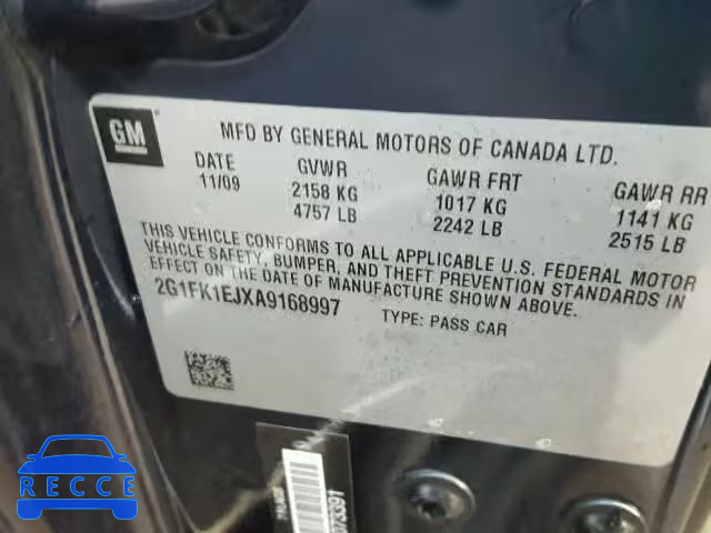 2010 CHEVROLET CAMARO SS 2G1FK1EJXA9168997 image 9