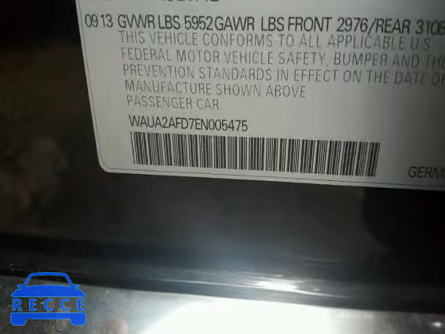 2014 AUDI A8 QUATTRO WAUA2AFD7EN005475 image 8