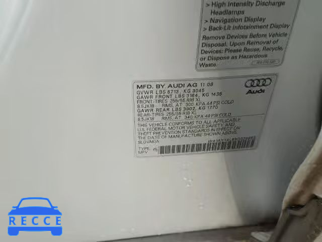 2009 AUDI Q7 3.6 QUA WA1AY74L89D028865 image 9