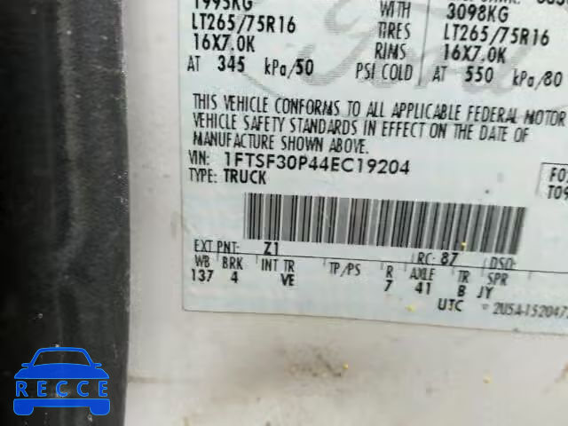 2004 FORD F350 SUPER 1FTSF30P44EC19204 image 9