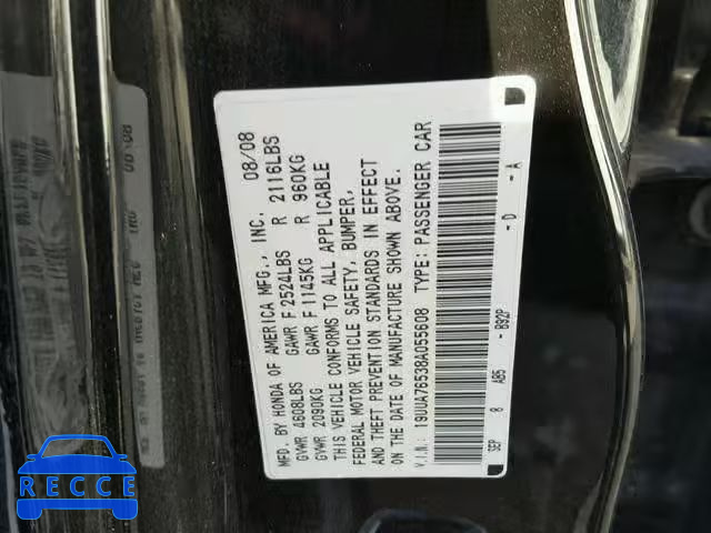 2008 ACURA TL TYPE S 19UUA76538A055608 Bild 9