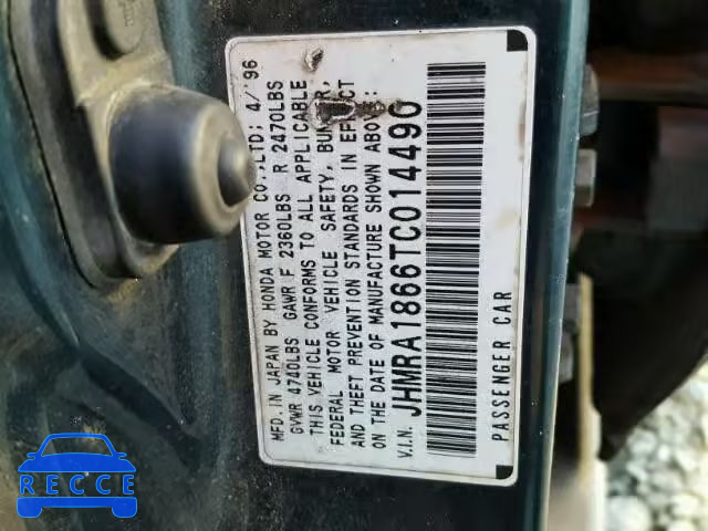 1996 HONDA ODYSSEY BA JHMRA1866TC014490 image 9