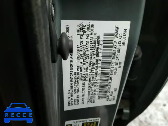 2008 MITSUBISHI ENDEAVOR S 4A4MN31S98E033042 image 9