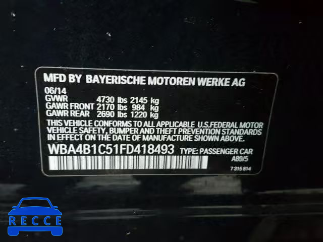 2015 BMW 435 I WBA4B1C51FD418493 зображення 9