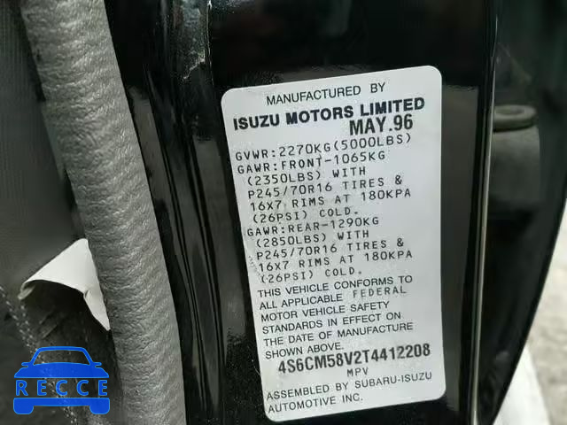 1996 HONDA PASSPORT E 4S6CM58V2T4412208 image 9