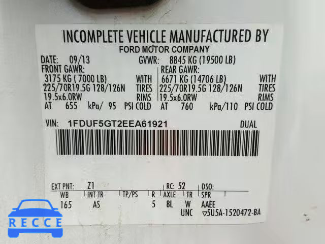 2014 FORD F550 SUPER 1FDUF5GT2EEA61921 image 9