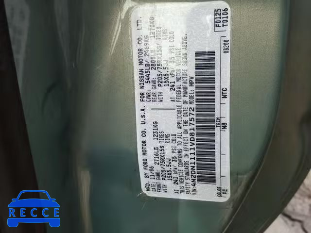 1997 NISSAN QUEST XE 4N2DN1111VD817572 image 9