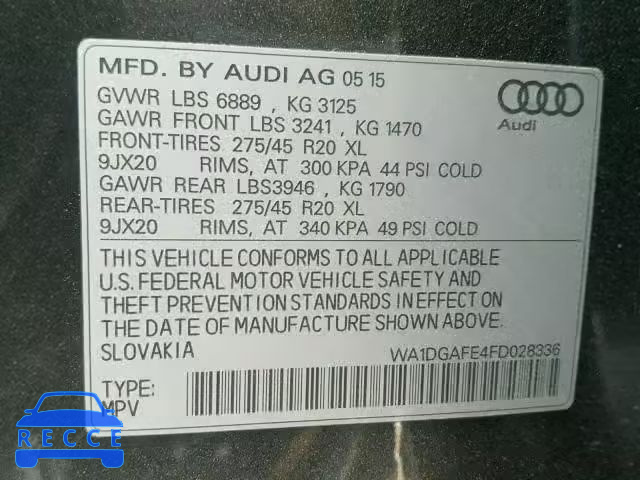 2015 AUDI Q7 PRESTIG WA1DGAFE4FD028336 image 9