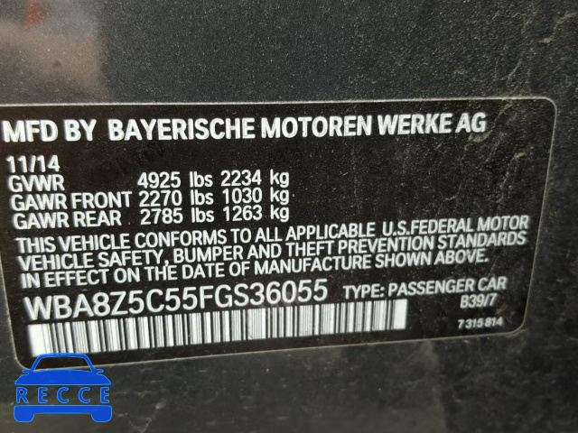 2015 BMW 328 XIGT WBA8Z5C55FGS36055 image 9