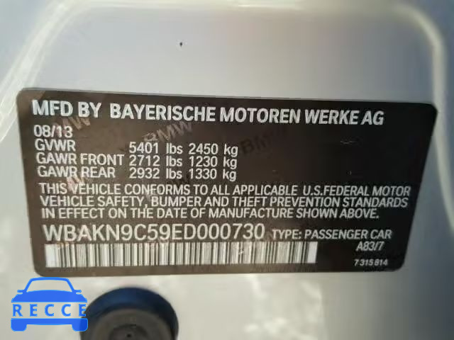 2014 BMW 550 I WBAKN9C59ED000730 Bild 9