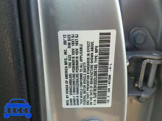 2013 ACURA RDX BASE 5J8TB3H35DL006745 image 9