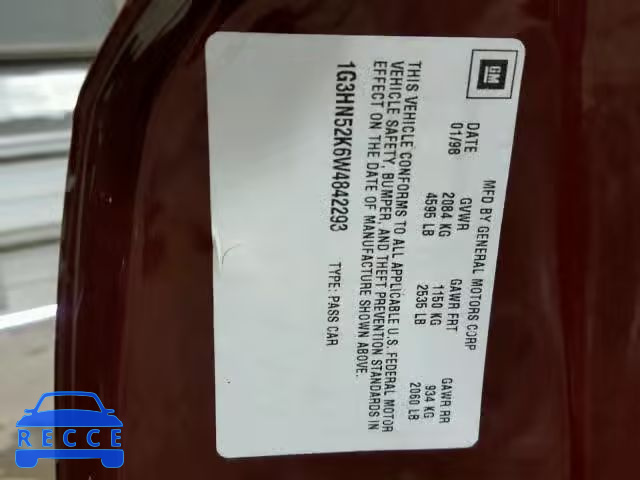 1998 OLDSMOBILE 88 BASE 1G3HN52K6W4842293 image 9