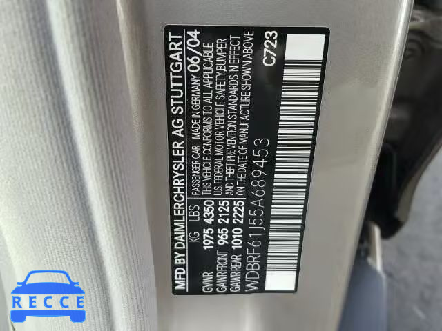 2005 MERCEDES-BENZ C 240 WDBRF61J55A689453 image 9