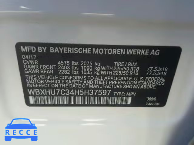 2017 BMW X1 SDRIVE2 WBXHU7C34H5H37597 image 9