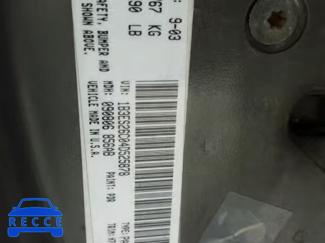 2004 DODGE NEON BASE 1B3ES26C04D525878 image 9