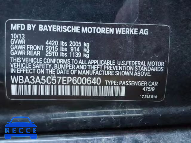 2014 BMW 328 I WBA3A5C57EP600640 Bild 9