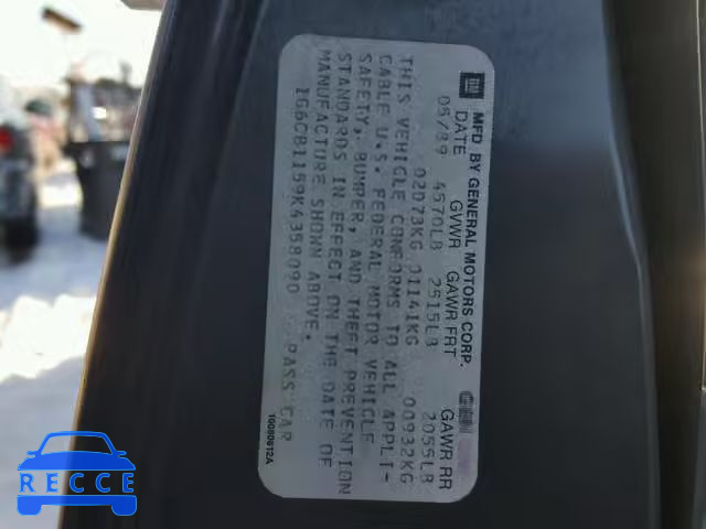 1989 CADILLAC FLEETWOOD 1G6CB1159K4358090 Bild 9