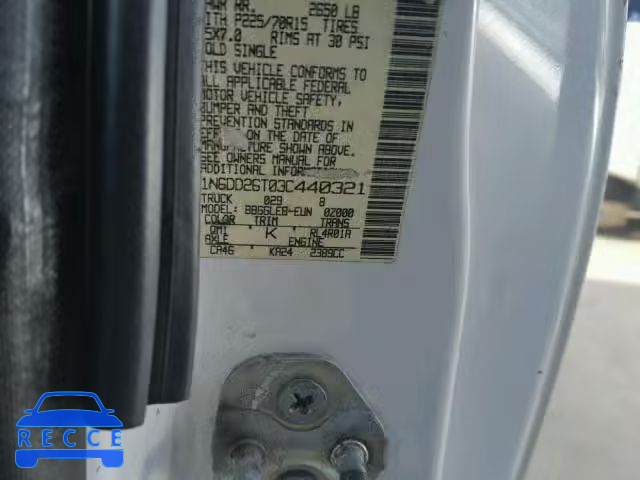 2003 NISSAN FRONTIER K 1N6DD26T03C440321 зображення 9