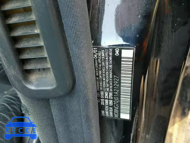 2001 MERCEDES-BENZ S 430 WDBNG70J01A212927 зображення 9