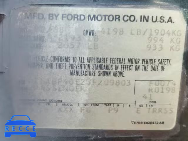1988 FORD MUSTANG LX 1FABP40E2JF209803 image 9