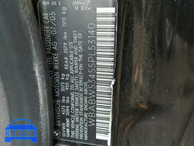 2005 BMW 330 CI WBABW53455PL53140 image 9