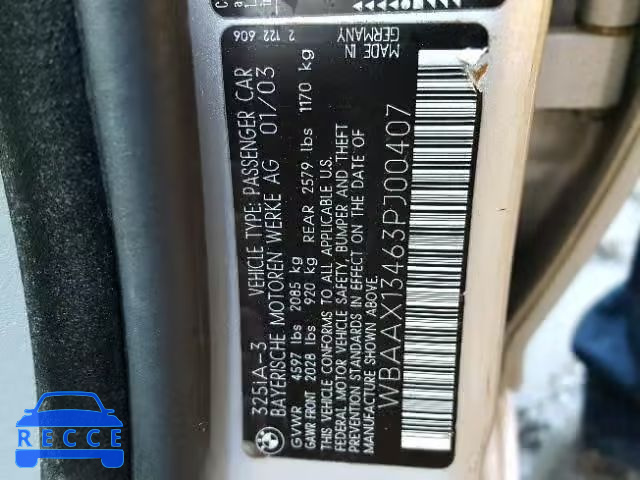 2003 BMW 325 IT WBAAX13463PJ00407 image 9