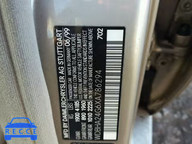 1999 MERCEDES-BENZ C 230 WDBHA24G6XA786294 image 9
