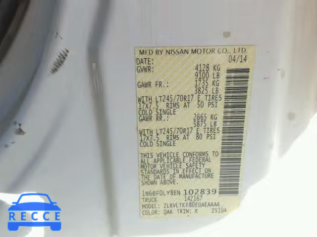 2014 NISSAN NV 2500 1N6BF0LY8EN102839 image 9