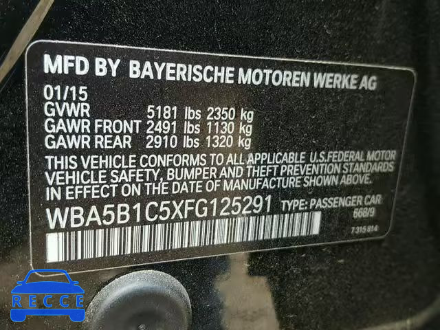 2015 BMW 535 I WBA5B1C5XFG125291 image 9