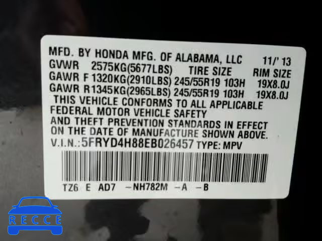 2014 ACURA MDX ADVANC 5FRYD4H88EB026457 image 9