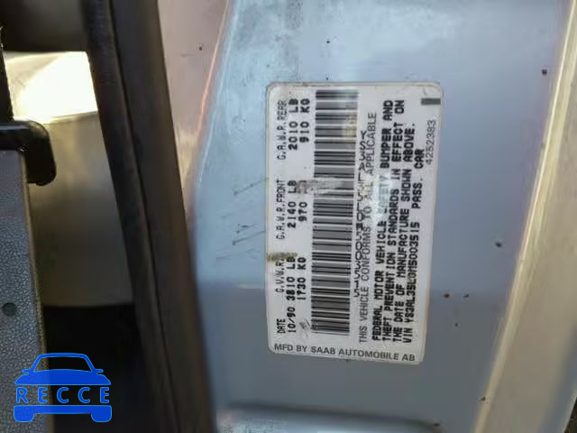 1991 SAAB 900 YS3AL35L0M5003515 image 9