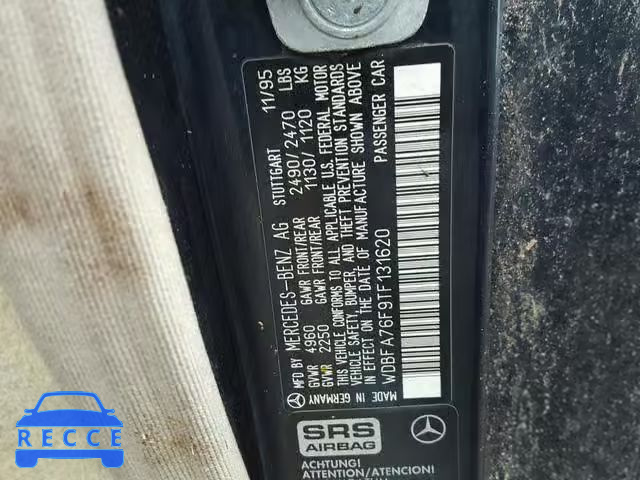 1996 MERCEDES-BENZ SL 600 WDBFA76F9TF131620 image 9