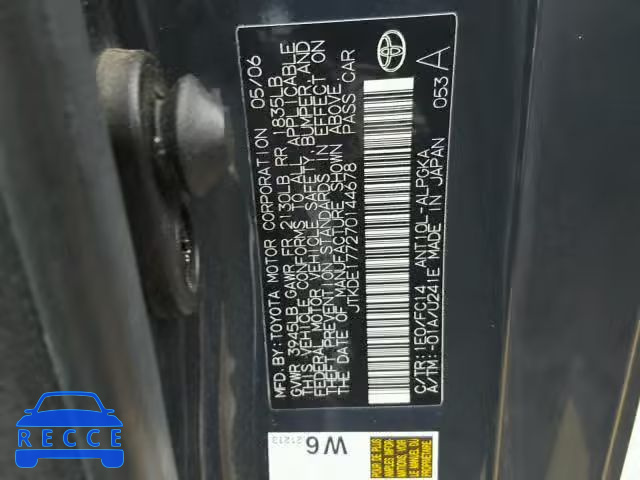2007 TOYOTA SCION JTKDE177270144678 image 9