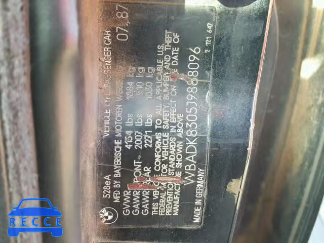 1988 BMW 528 E AUTO WBADK8305J9888096 Bild 9