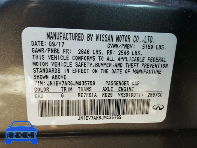 2018 INFINITI Q50 LUXE JN1EV7AR6JM435759 image 9