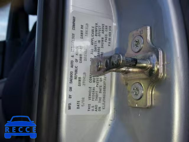 2008 SUZUKI RENO BASE KL5JD66Z88K973277 image 9