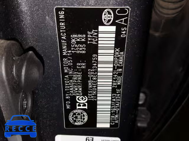 2014 TOYOTA MATRIX BAS 2T1KU4EE8EC134759 image 9