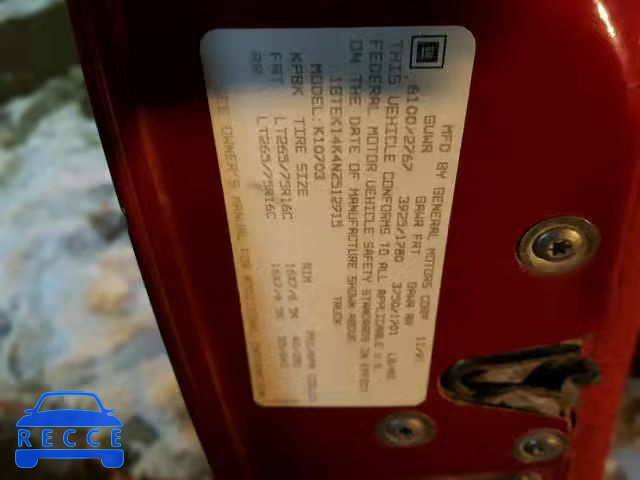 1992 GMC SIERRA K15 1GTEK14K4NZ512915 image 9
