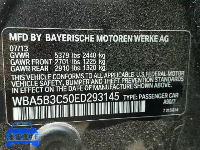 2014 BMW 535 XI WBA5B3C50ED293145 image 9
