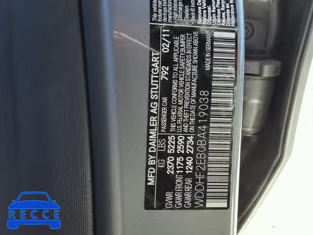 2011 MERCEDES-BENZ E 350 BLUE WDDHF2EB0BA419038 image 9