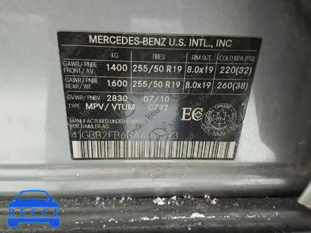 2011 MERCEDES-BENZ ML 350 BLU 4JGBB2FB6BA628693 image 9