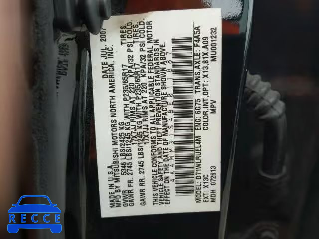 2008 MITSUBISHI ENDEAVOR S 4A4MM31S48E011887 image 9