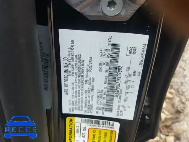 2018 FORD FUSION SE 3FA6P0LU7JR137982 image 9
