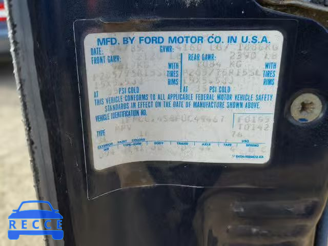 1985 FORD BRONCO II 1FMCU14S8FUC49467 image 9