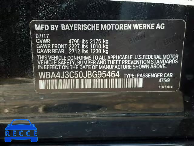 2018 BMW 430XI GRAN WBA4J3C50JBG95464 image 9