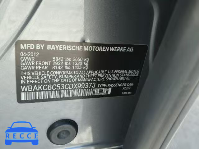 2012 BMW 750I XDRIV WBAKC6C53CDX99373 зображення 9